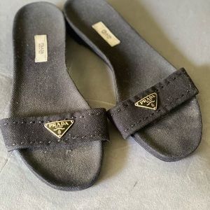 Prada black slide sandals